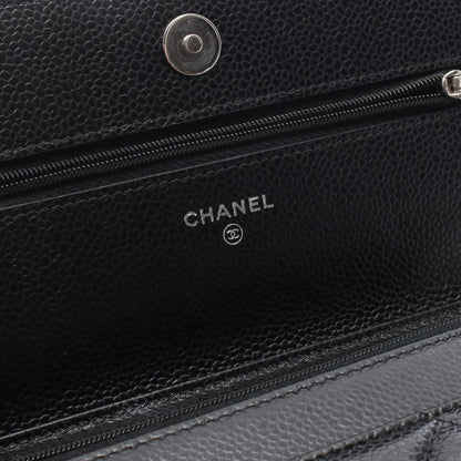 マトラッセ チェーンウォレット キャビアスキン ブラック シルバー金具 シャネル バッグ CHANEL