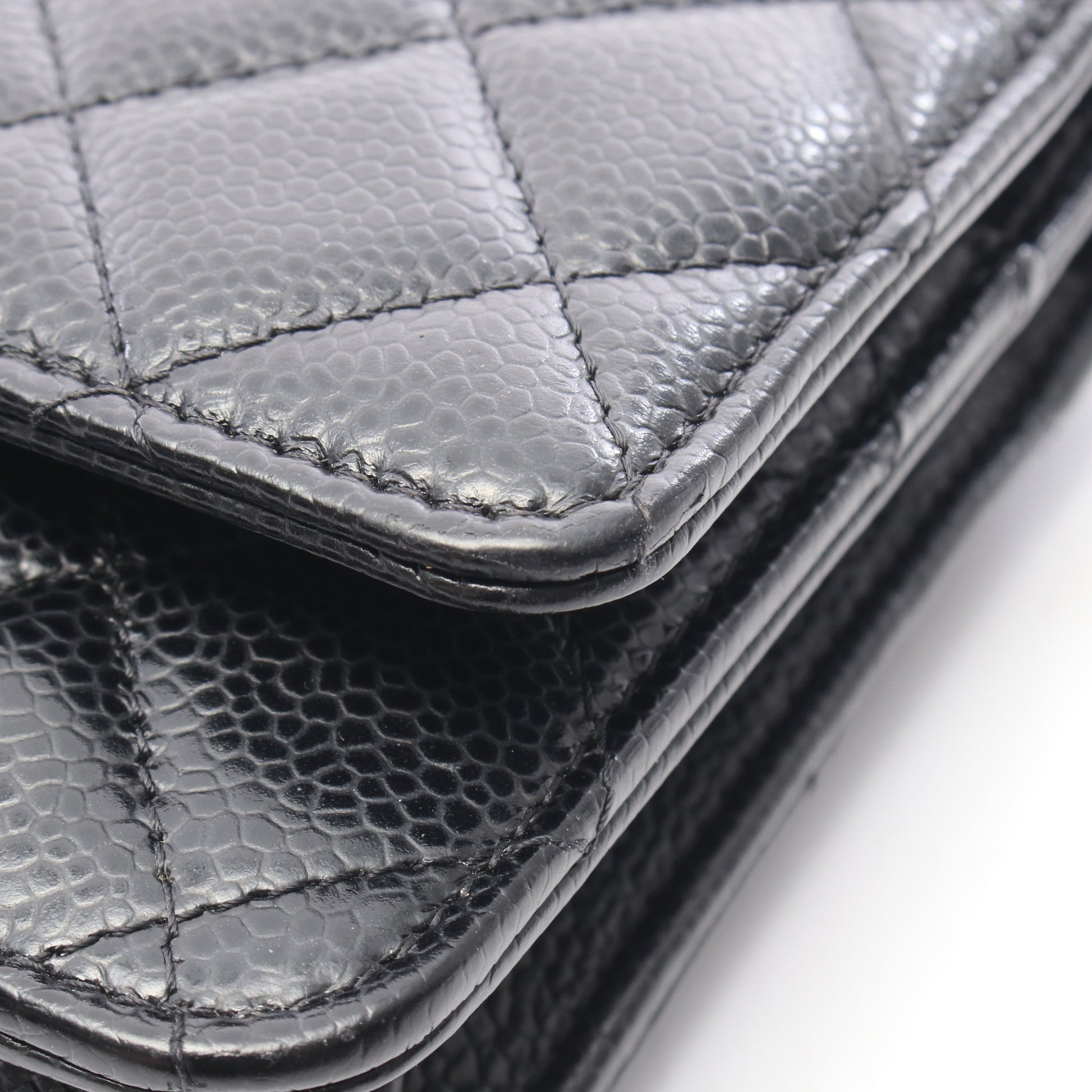 マトラッセ チェーンウォレット キャビアスキン ブラック シルバー金具 シャネル バッグ CHANEL