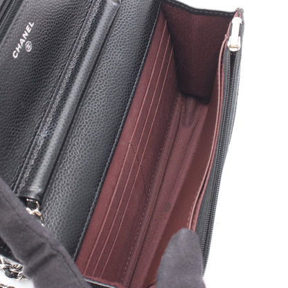 マトラッセ チェーンウォレット キャビアスキン ブラック シルバー金具 シャネル バッグ CHANEL
