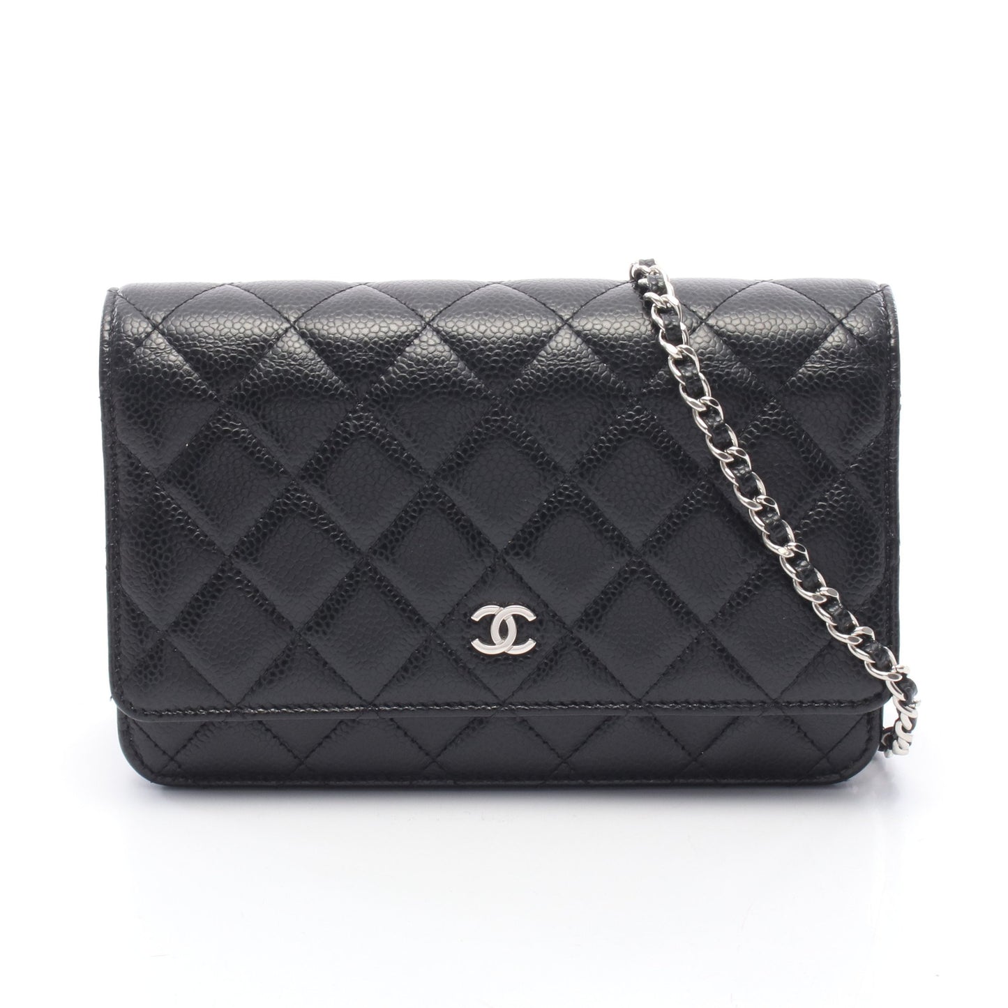 マトラッセ チェーンウォレット キャビアスキン ブラック シルバー金具 シャネル バッグ CHANEL