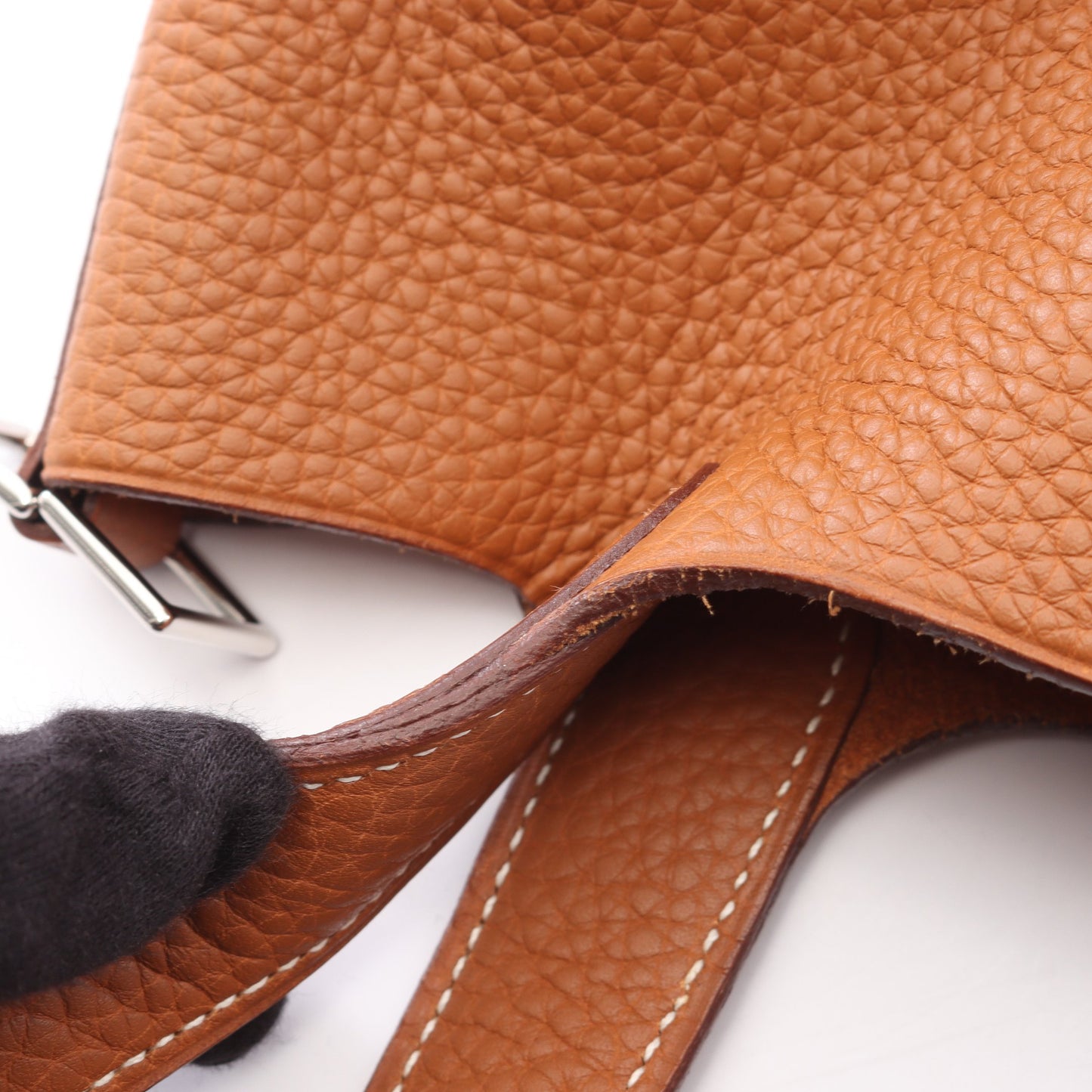 ピコタンPM ゴールド ハンドバッグ トリヨンクレマンス ブラウン シルバー金具 □J刻印 エルメス バッグ HERMES