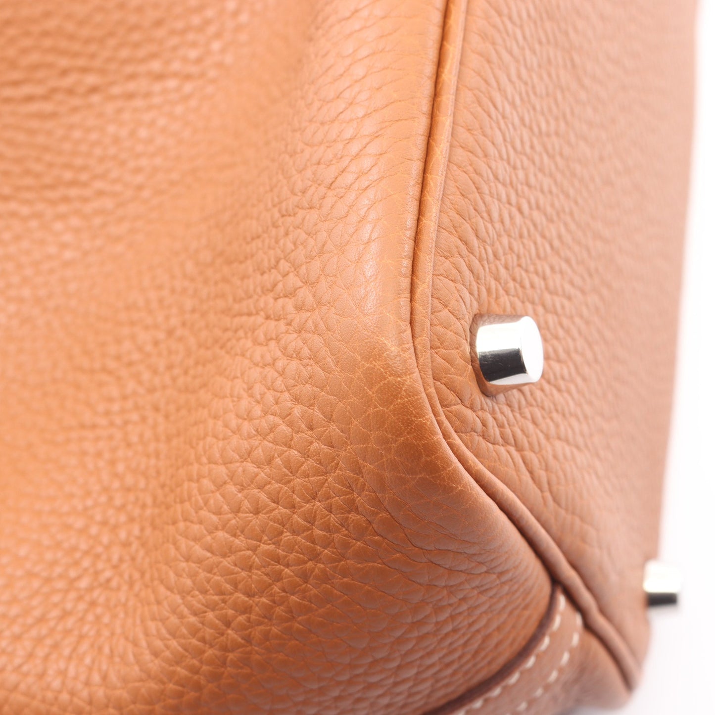 ピコタンPM ゴールド ハンドバッグ トリヨンクレマンス ブラウン シルバー金具 □J刻印 エルメス バッグ HERMES