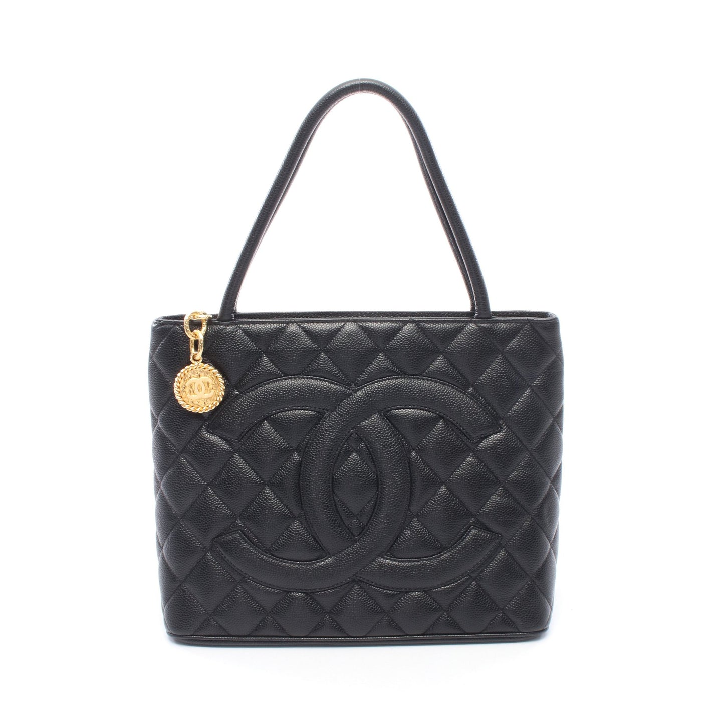復刻トート ハンドバッグ トートバッグ キャビアスキン ブラック ゴールド金具 シャネル バッグ CHANEL