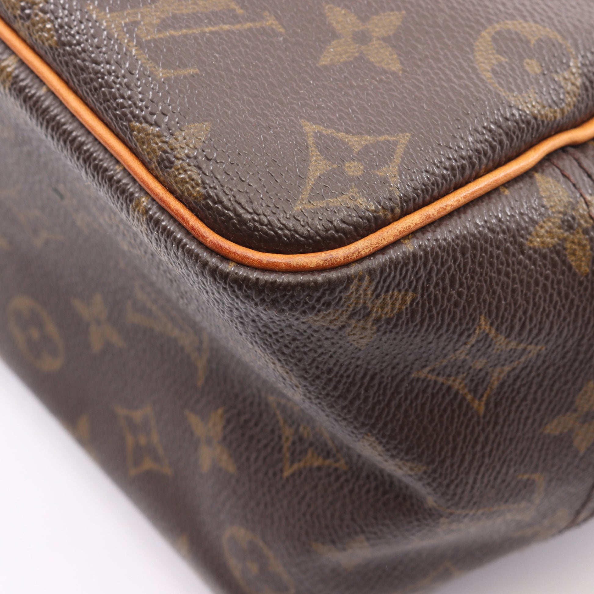 ドーヴィル ボーリングヴァニティ モノグラム ハンドバッグ PVC レザー ブラウン ルイヴィトン バッグ LOUIS VUITTON