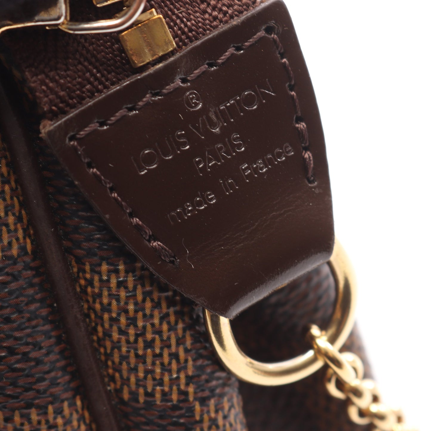 エヴァ ダミエエベヌ 2WAY チェーンハンドバッグ PVC レザー ブラウン ルイヴィトン バッグ LOUIS VUITTON
