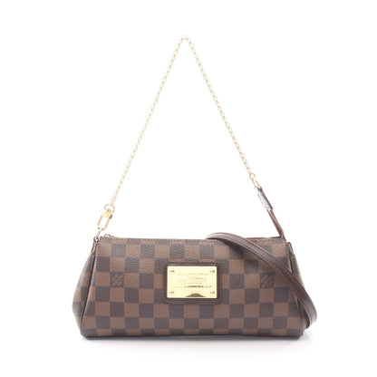 エヴァ ダミエエベヌ 2WAY チェーンハンドバッグ PVC レザー ブラウン ルイヴィトン バッグ LOUIS VUITTON
