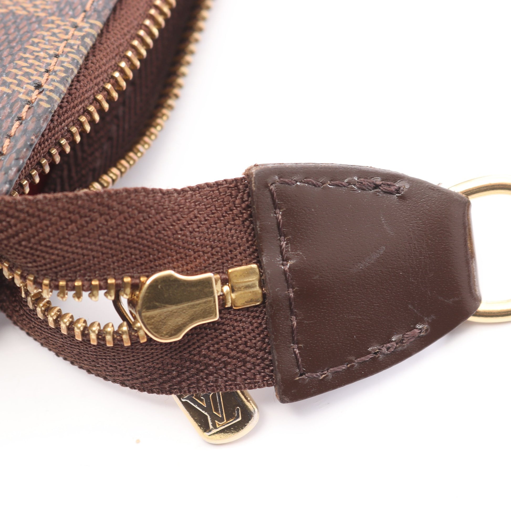 エヴァ ダミエエベヌ 2WAY チェーンハンドバッグ PVC レザー ブラウン ルイヴィトン バッグ LOUIS VUITTON