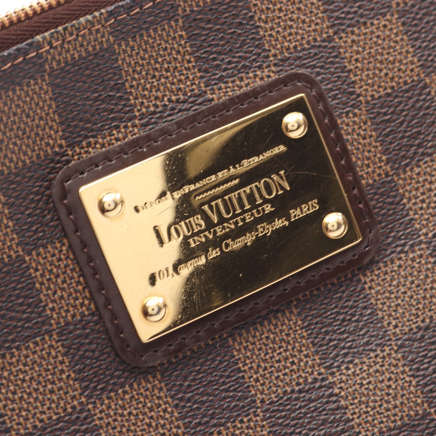 エヴァ ダミエエベヌ 2WAY チェーンハンドバッグ PVC レザー ブラウン ルイヴィトン バッグ LOUIS VUITTON