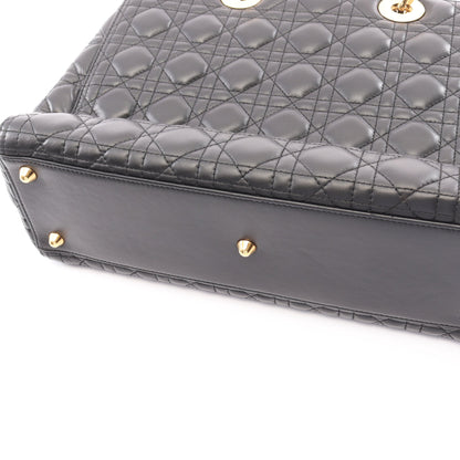 レディディオール ラージ カナージュ 2WAY ハンドバッグ レザー ブラック クリスチャンディオール バッグ Christian Dior