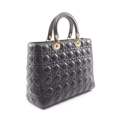 レディディオール ラージ カナージュ 2WAY ハンドバッグ レザー ブラック クリスチャンディオール バッグ Christian Dior