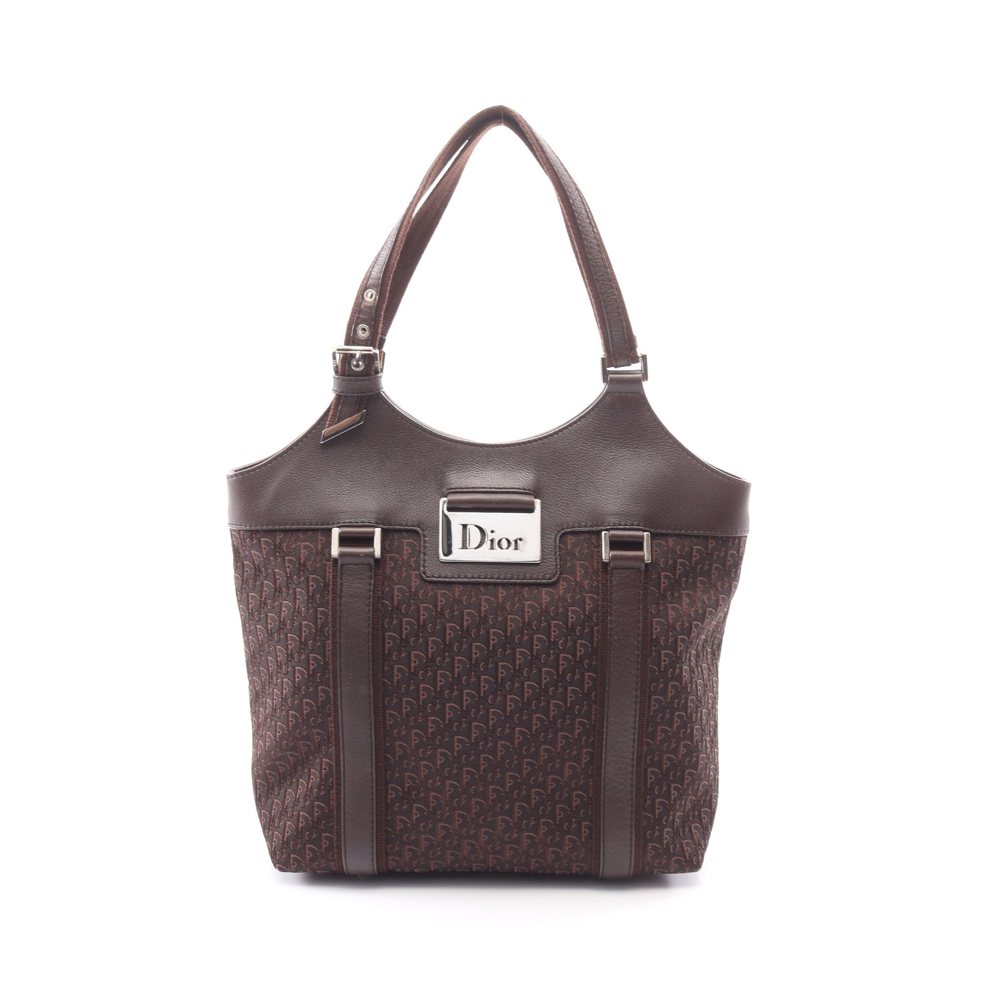 ストリートシック トロッター ハンドバッグ トートバッグ キャンバス レザー ダークブラウン クリスチャンディオール バッグ Christian Dior