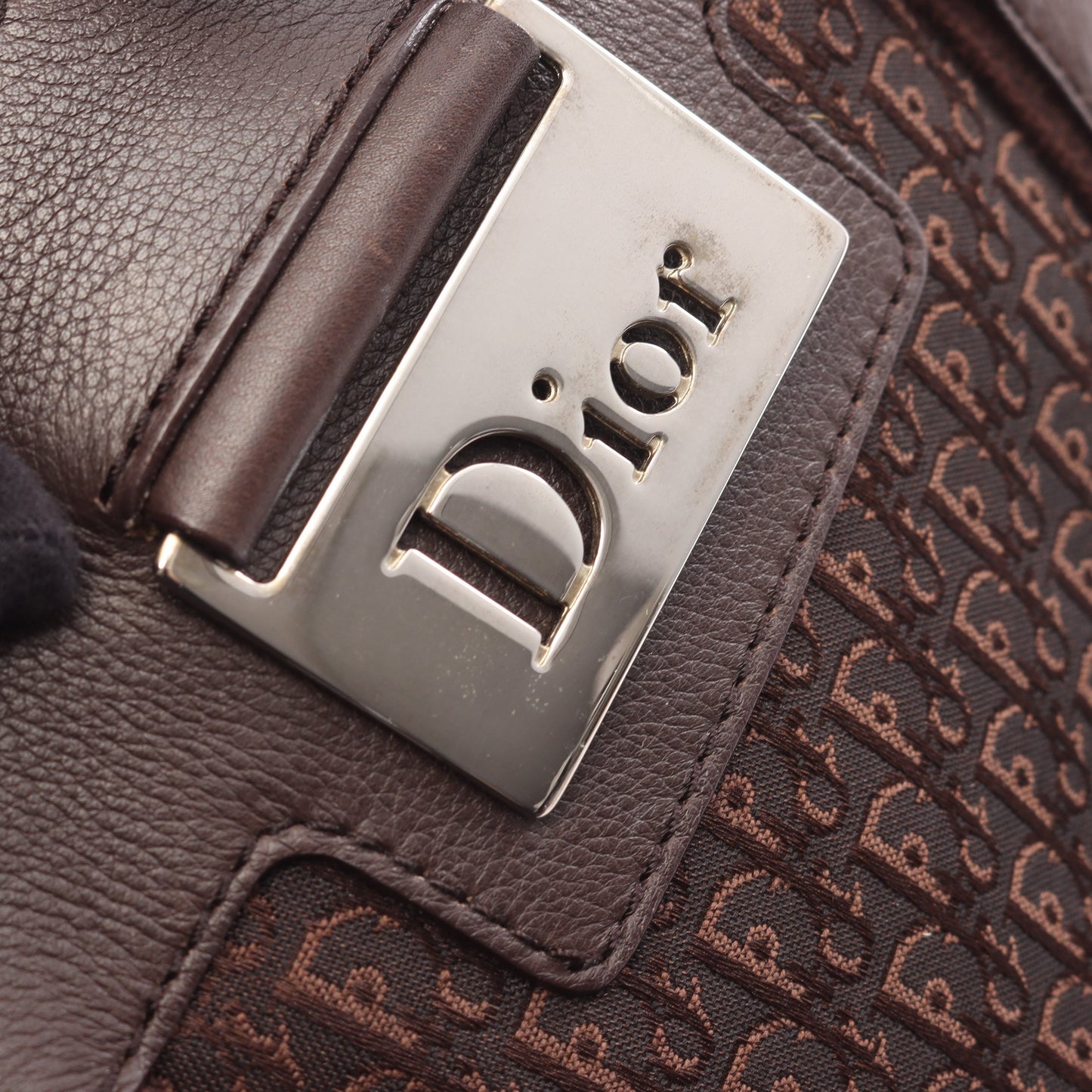 ストリートシック トロッター ハンドバッグ トートバッグ キャンバス レザー ダークブラウン クリスチャンディオール バッグ Christian Dior