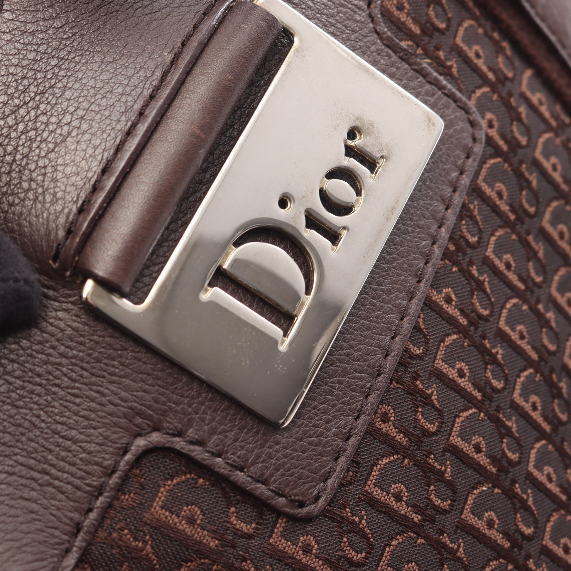 ストリートシック トロッター ハンドバッグ トートバッグ キャンバス レザー ダークブラウン クリスチャンディオール バッグ Christian Dior