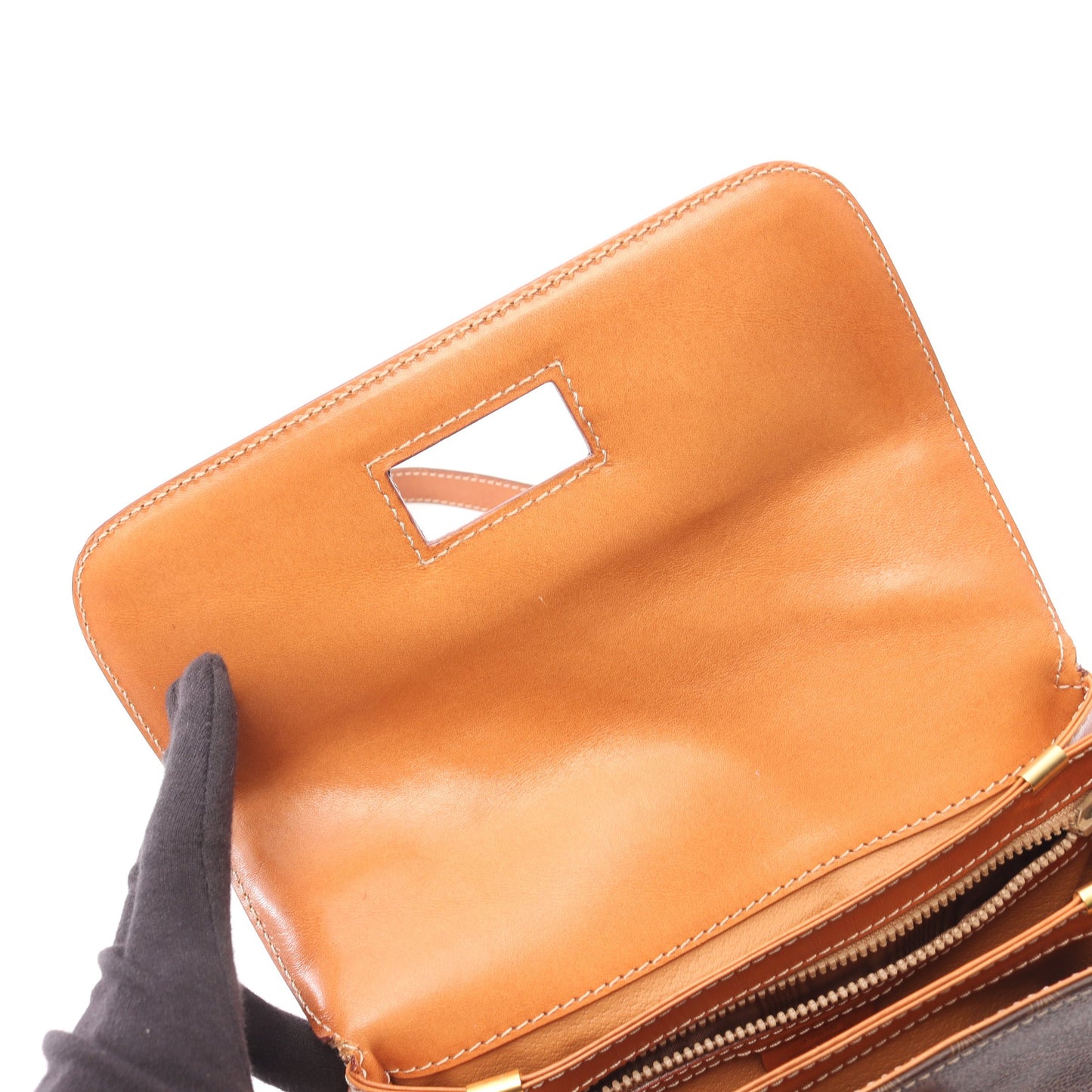 マカダム ショルダーバッグ PVC レザー ダークブラウン ブラウン セリーヌ バッグ CELINE
