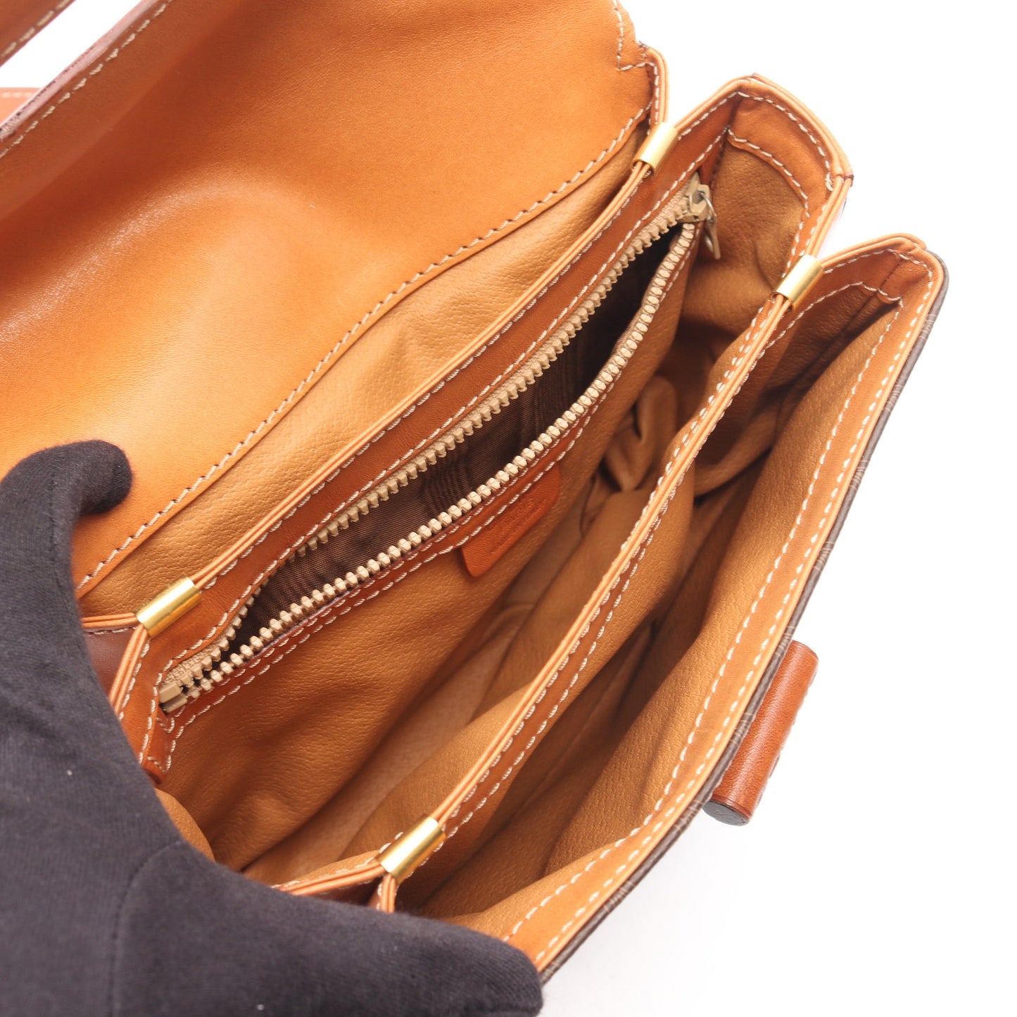 マカダム ショルダーバッグ PVC レザー ダークブラウン ブラウン セリーヌ バッグ CELINE