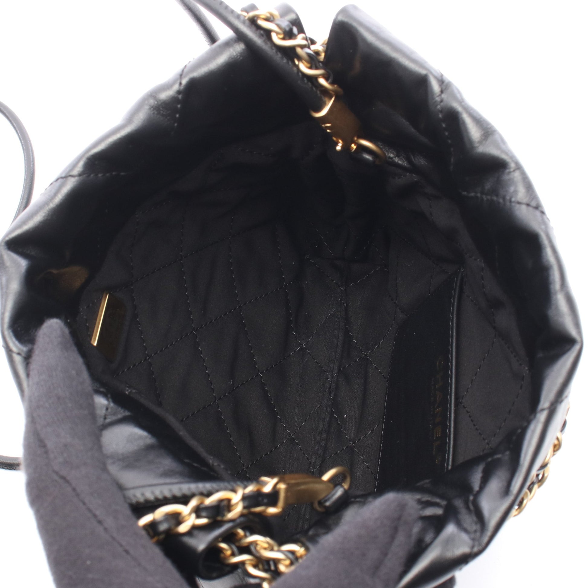 CHANEL 22 ミニ チェーンショルダーバッグ レザー ブラック ゴールド金具 シャネル バッグ CHANEL