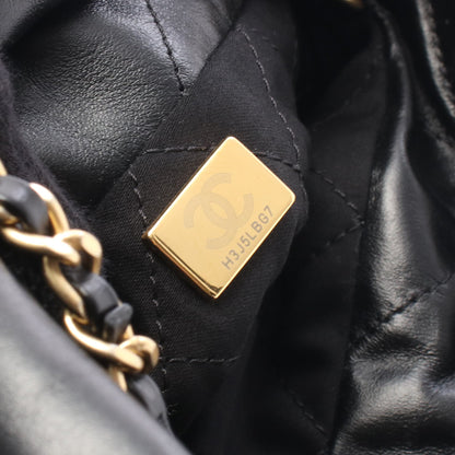 CHANEL 22 ミニ チェーンショルダーバッグ レザー ブラック ゴールド金具 シャネル バッグ CHANEL