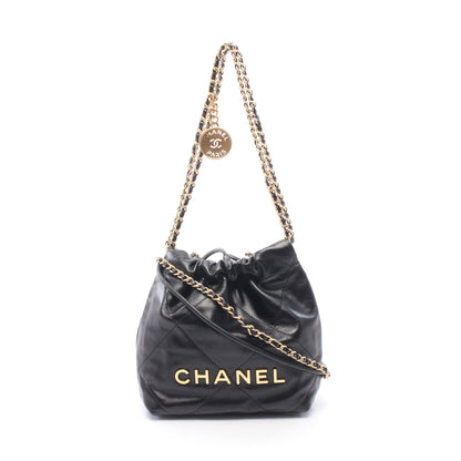 CHANEL 22 ミニ チェーンショルダーバッグ レザー ブラック ゴールド金具 シャネル バッグ CHANEL