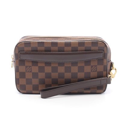 ポシェット サンポール ダミエエベヌ セカンドバッグ PVC レザー ブラウン ルイヴィトン バッグ LOUIS VUITTON