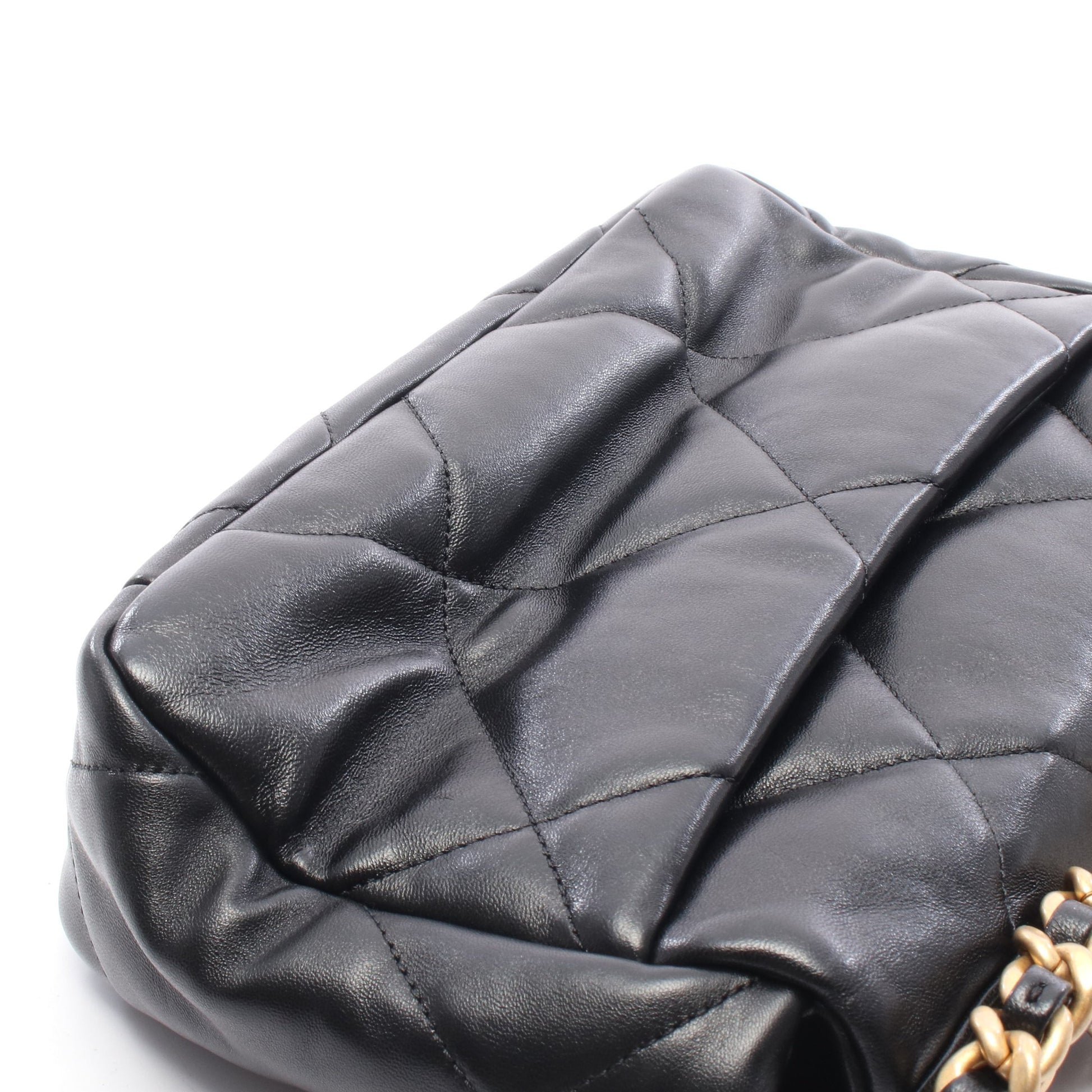 19 ディズヌフ マトラッセ 2WAY チェーンショルダーバッグ レザー ブラック ゴールド金具 シャネル バッグ CHANEL