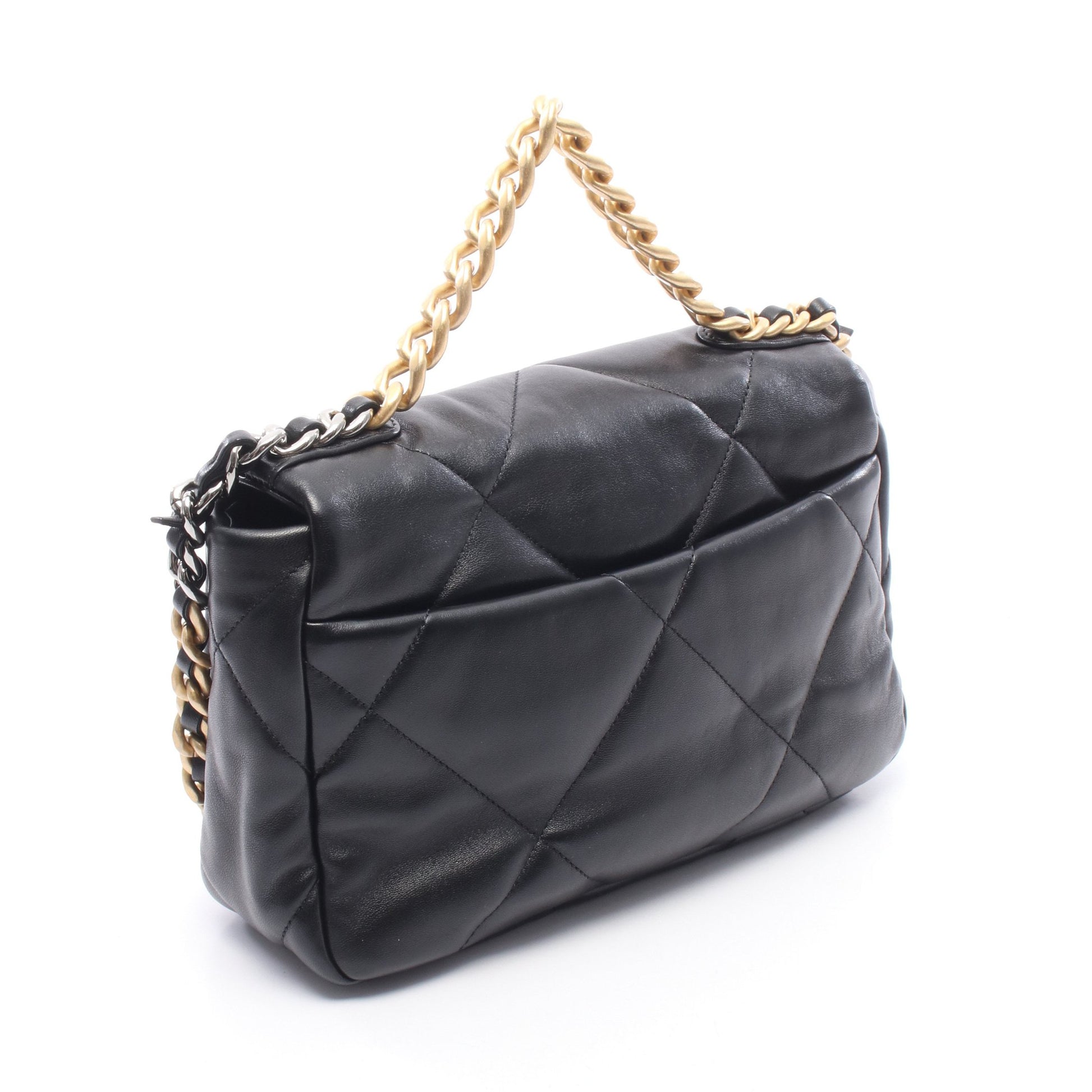 19 ディズヌフ マトラッセ 2WAY チェーンショルダーバッグ レザー ブラック ゴールド金具 シャネル バッグ CHANEL