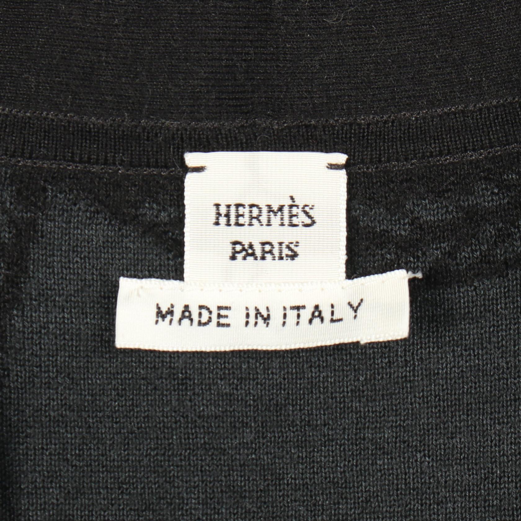 Palefroi Remix カーディガン カシミヤ シルク ナイロン ブラック ダークグレー エルメス トップス HERMES
