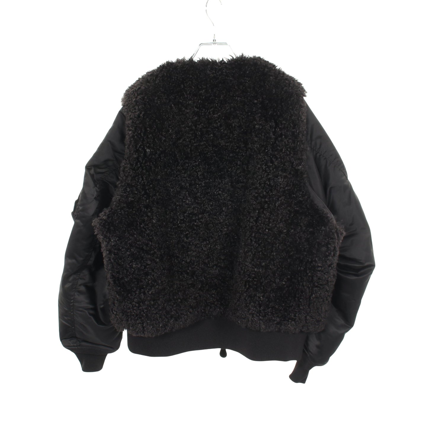 FAUX SHEARING TYPE MA-1 切替 中綿 ジャケット ナイロン ブラック ハイク