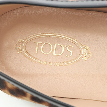 ダブルT レオパード ローファー ハラコ ブラウン トッズ シューズ TOD'S