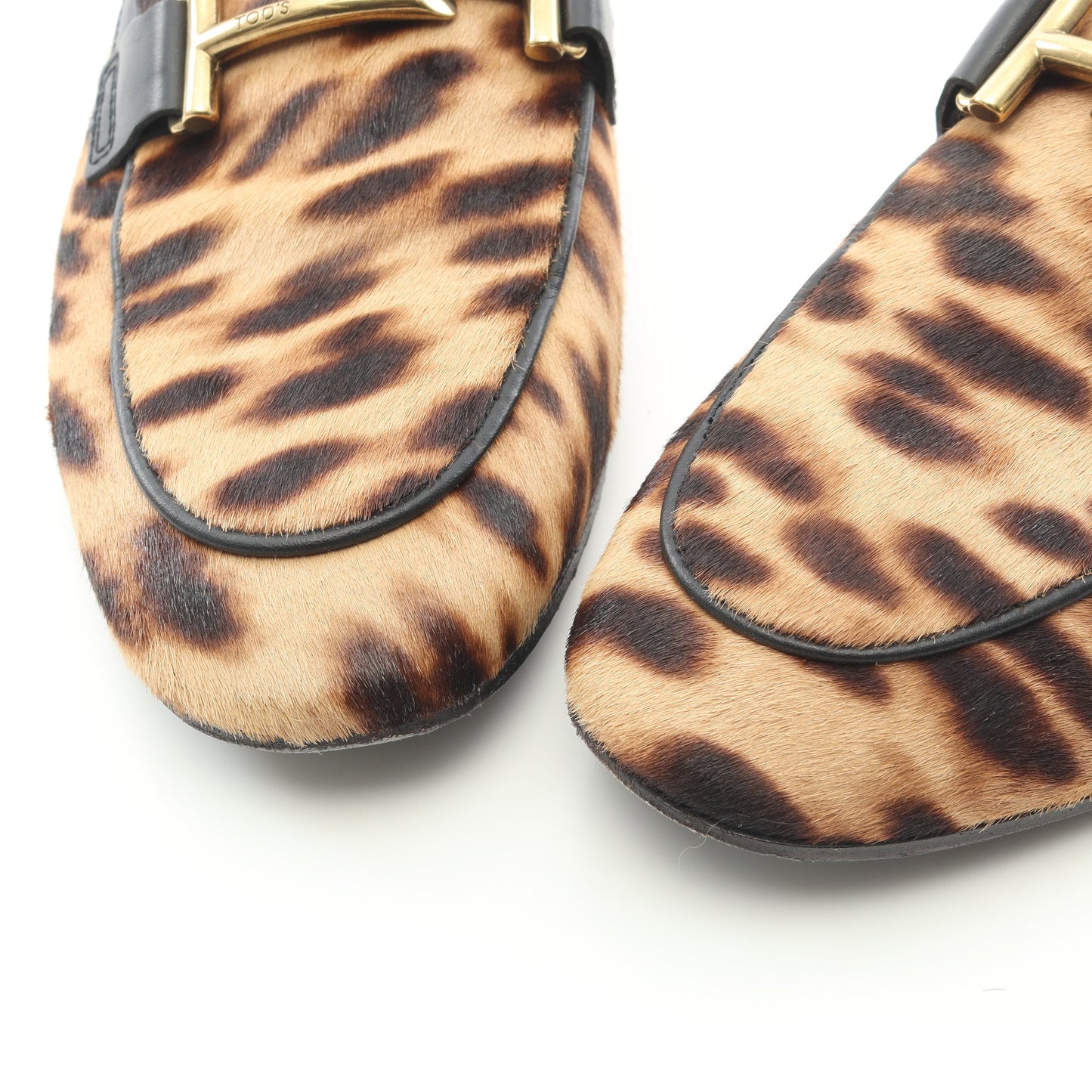 ダブルT レオパード ローファー ハラコ ブラウン トッズ シューズ TOD'S