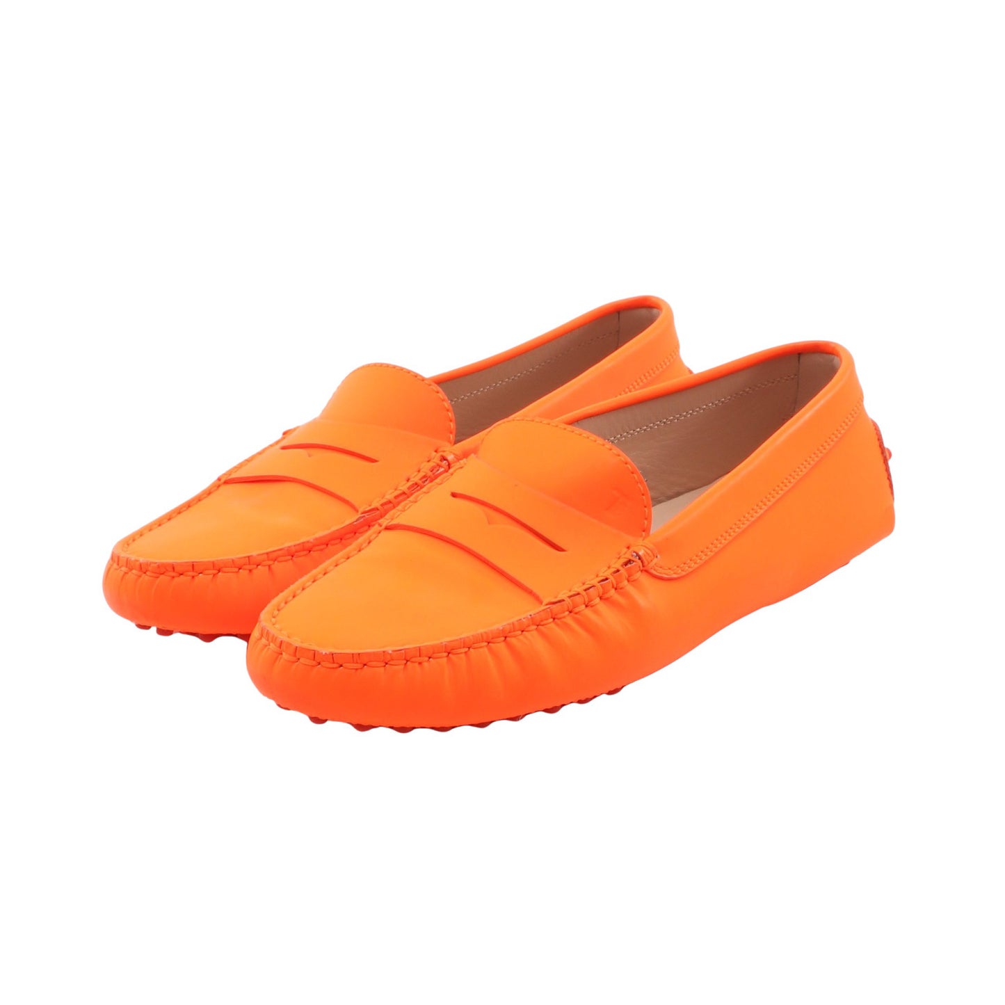 ゴンミーニ ネオンカラー ドライビングシューズ レザー オレンジ トッズ シューズ TOD'S