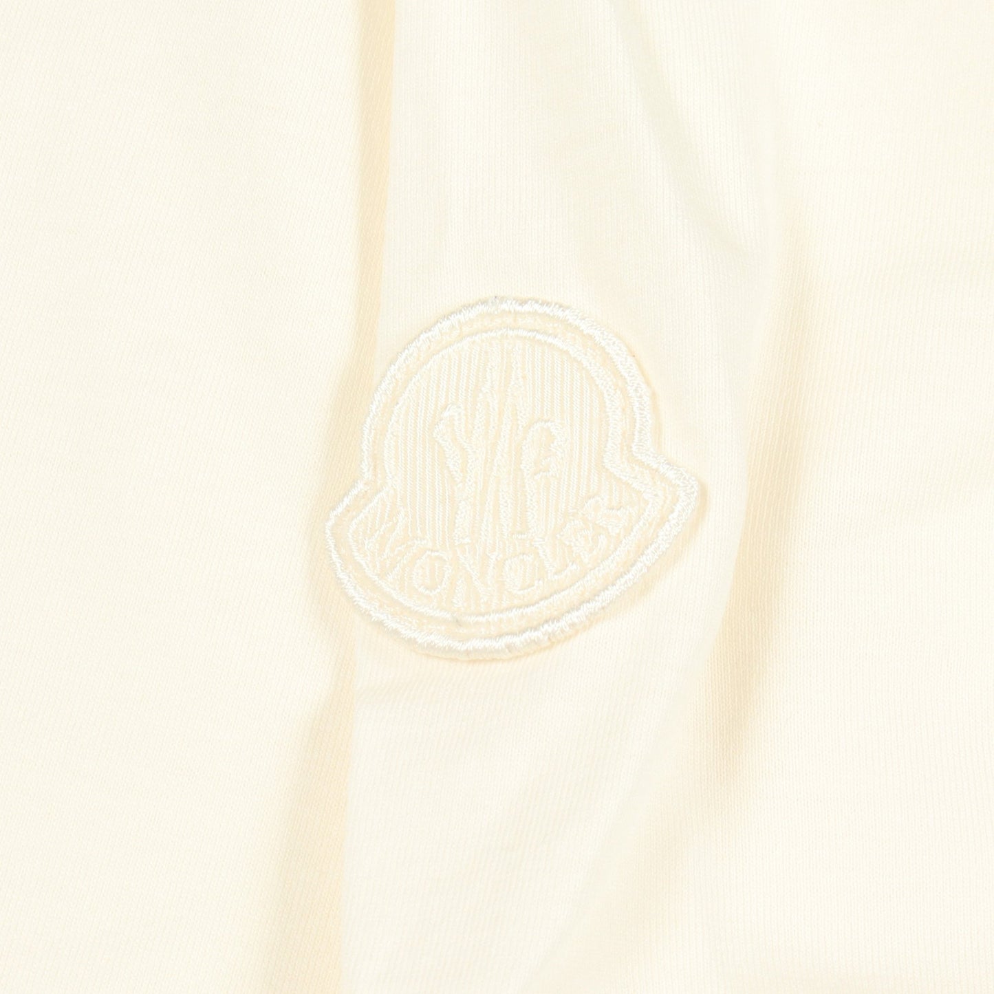 スパンコールロゴ クロップド 半袖Tシャツ コットン オフホワイト モンクレール トップス MONCLER