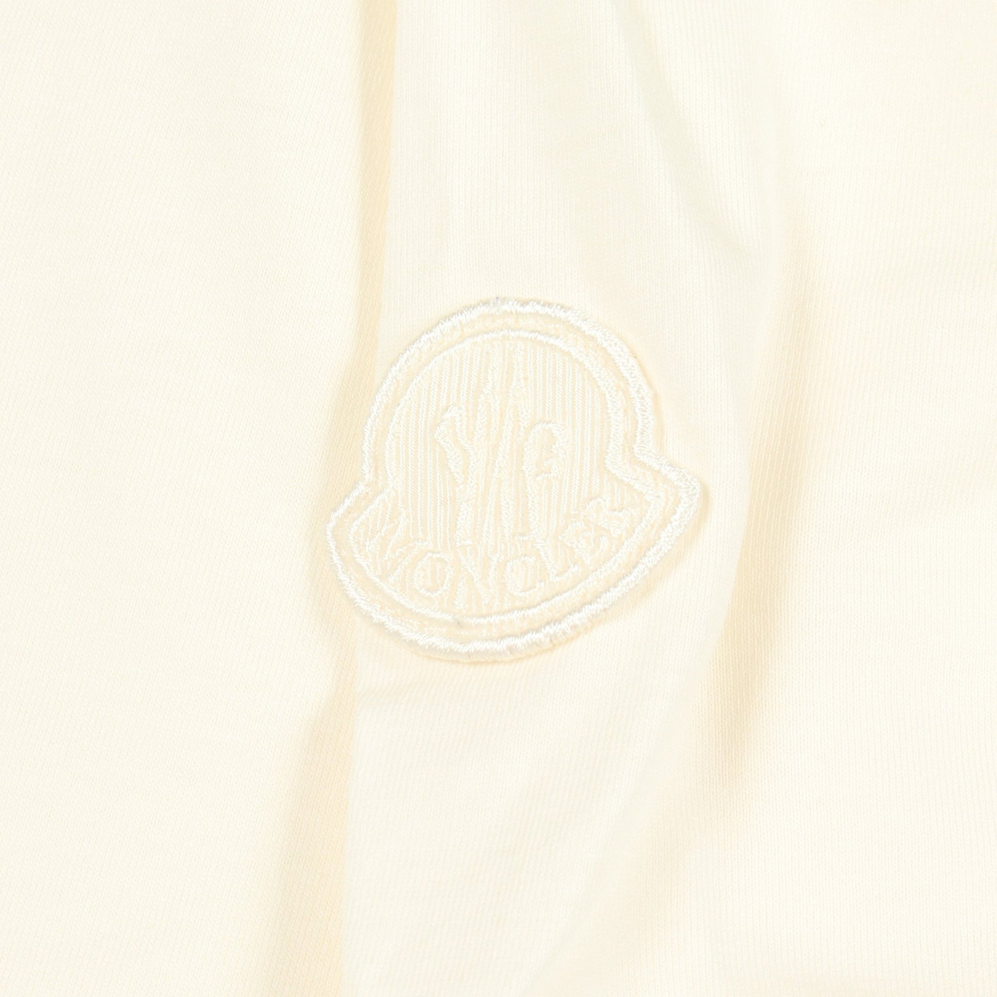 スパンコールロゴ クロップド 半袖Tシャツ コットン オフホワイト モンクレール トップス MONCLER