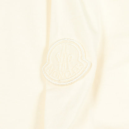 スパンコールロゴ クロップド 半袖Tシャツ コットン オフホワイト モンクレール トップス MONCLER