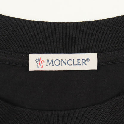 スパンコールロゴ クロップド 半袖Tシャツ コットン ブラック モンクレール トップス MONCLER