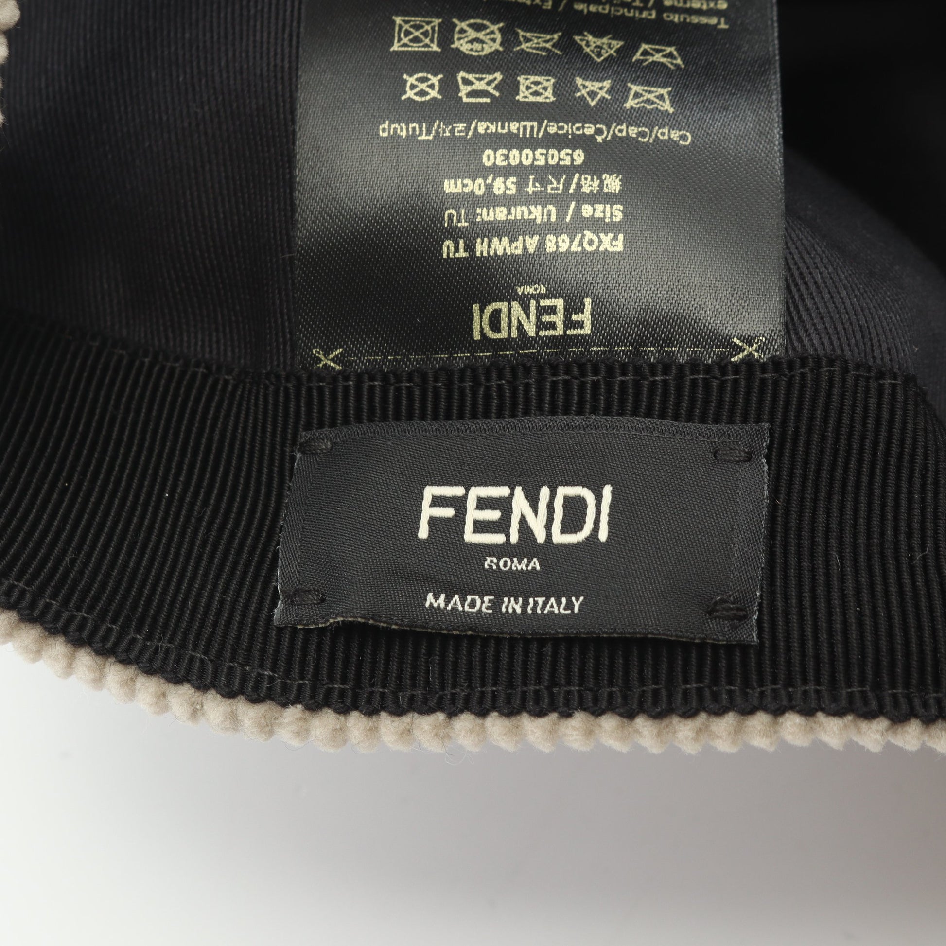 FFロゴ コーデュロイ キャップ コットン ベージュ フェンディ 財布・小物 FENDI