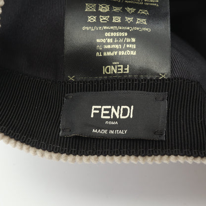 FFロゴ コーデュロイ キャップ コットン ベージュ フェンディ 財布・小物 FENDI