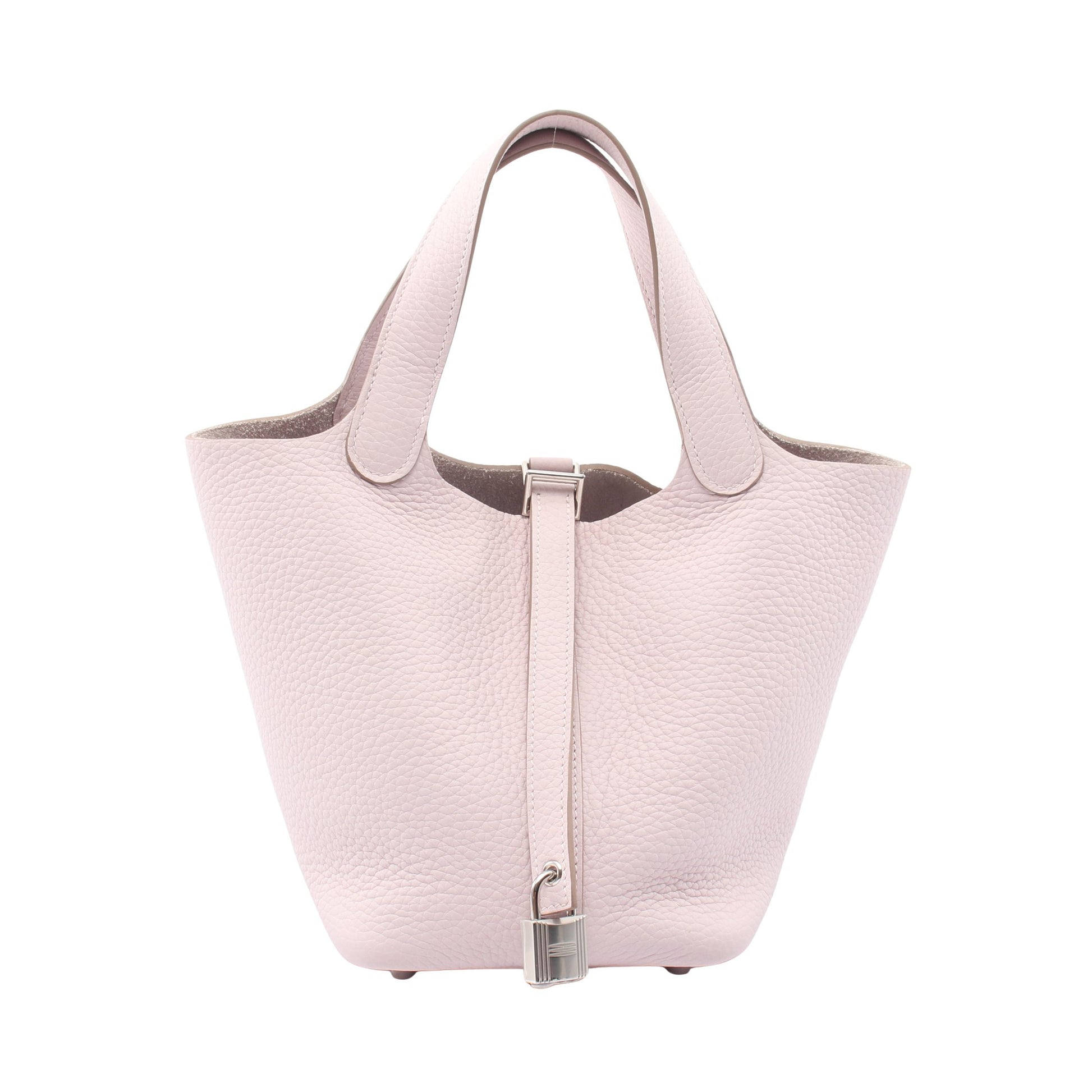 ピコタンロックPM モーヴペール ハンドバッグ トリヨンクレマンス ライトピンク シルバー金具 W刻印 エルメス バッグ HERMES