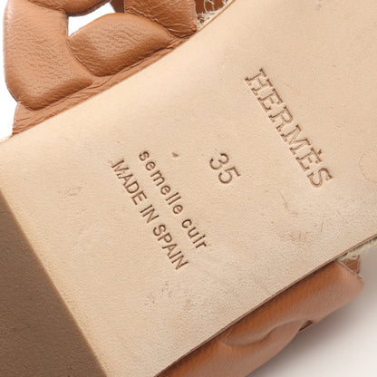 グウェン エスパドリーユ サンダル レザー ブラウン ホワイト ブラック エルメス シューズ HERMES