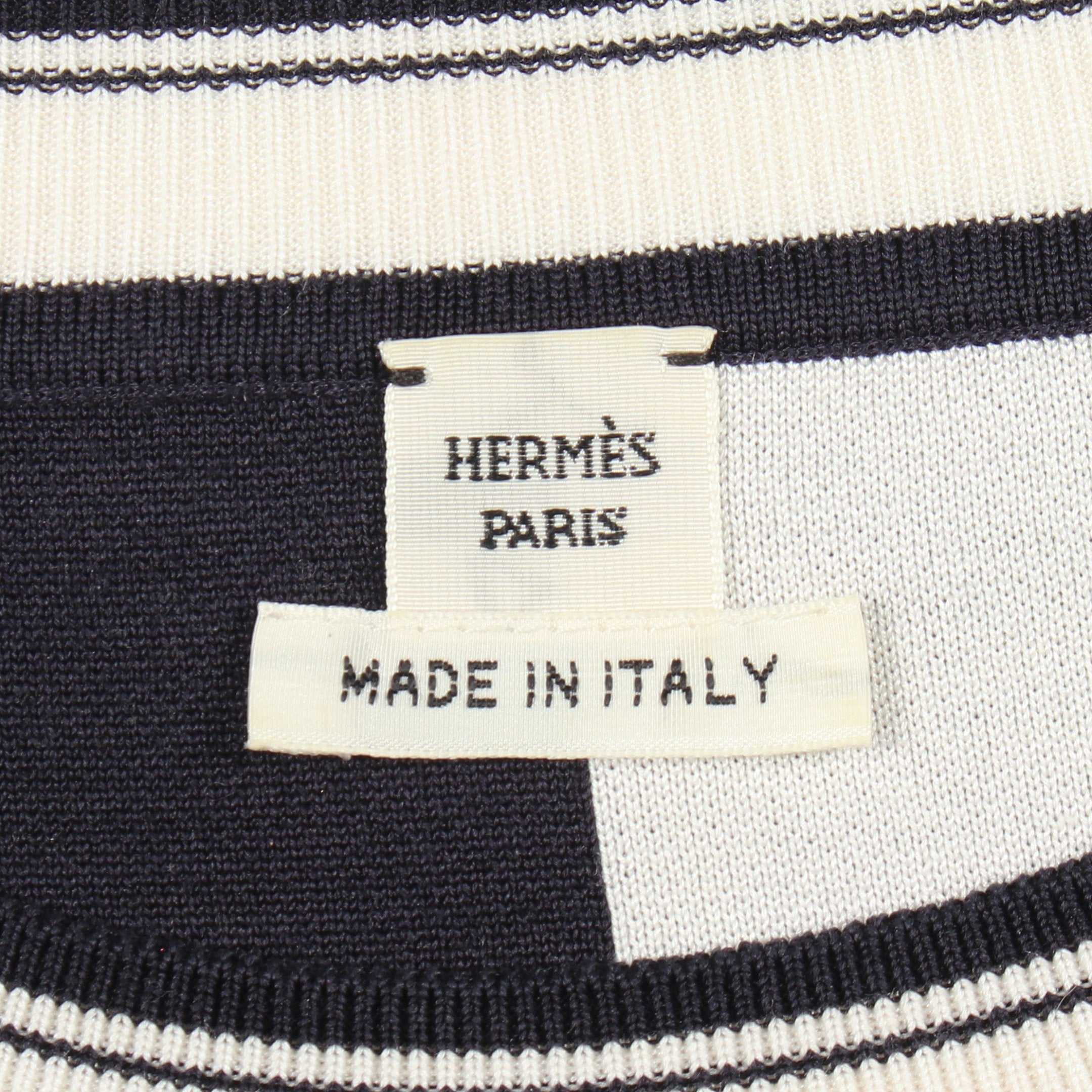 EN DESORDRE FINESSE 半袖 ニット シルク ネイビー ホワイト エルメス