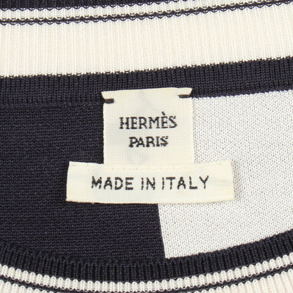 EN DESORDRE FINESSE 半袖 ニット シルク ネイビー ホワイト エルメス トップス HERMES