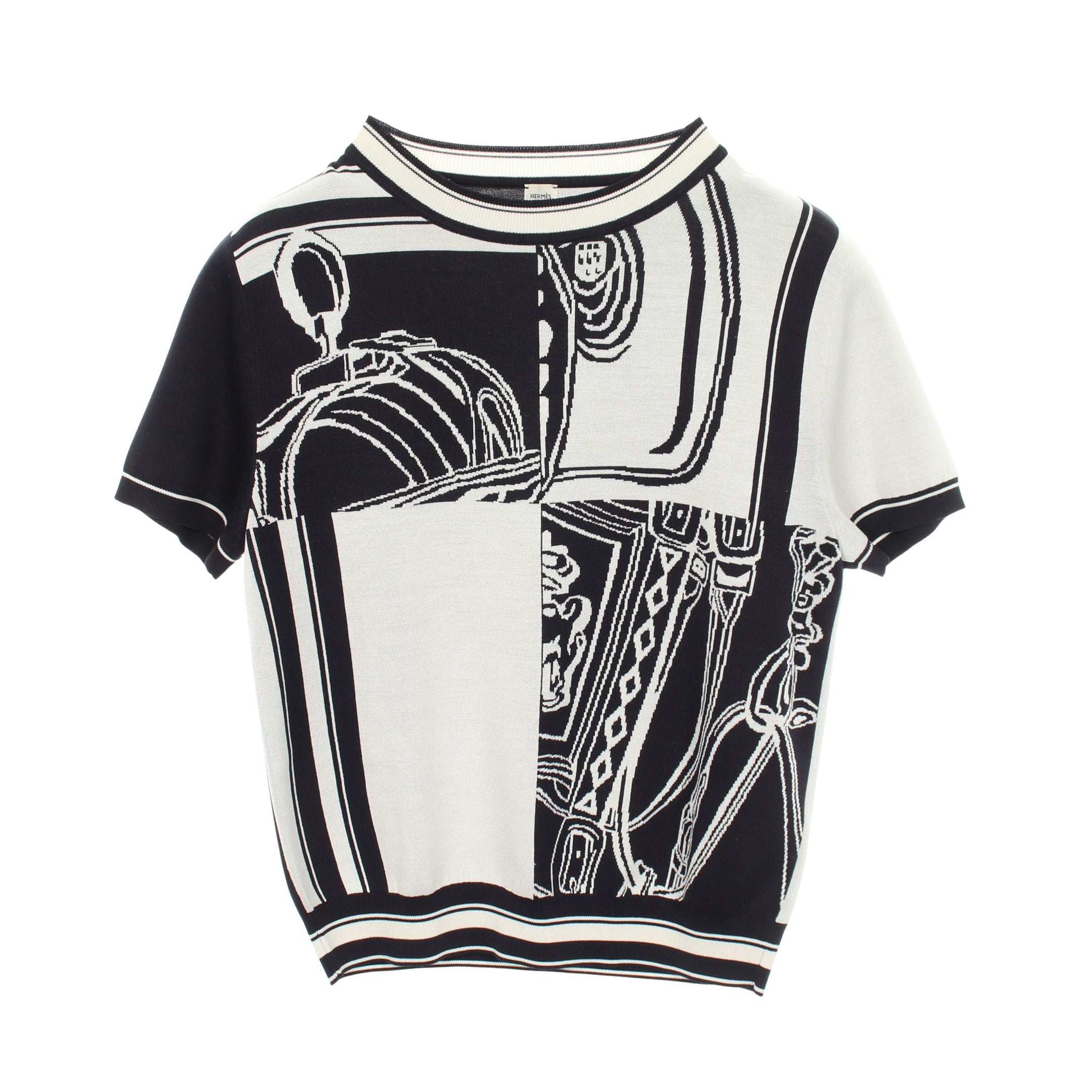 EN DESORDRE FINESSE 半袖 ニット シルク ネイビー ホワイト エルメス