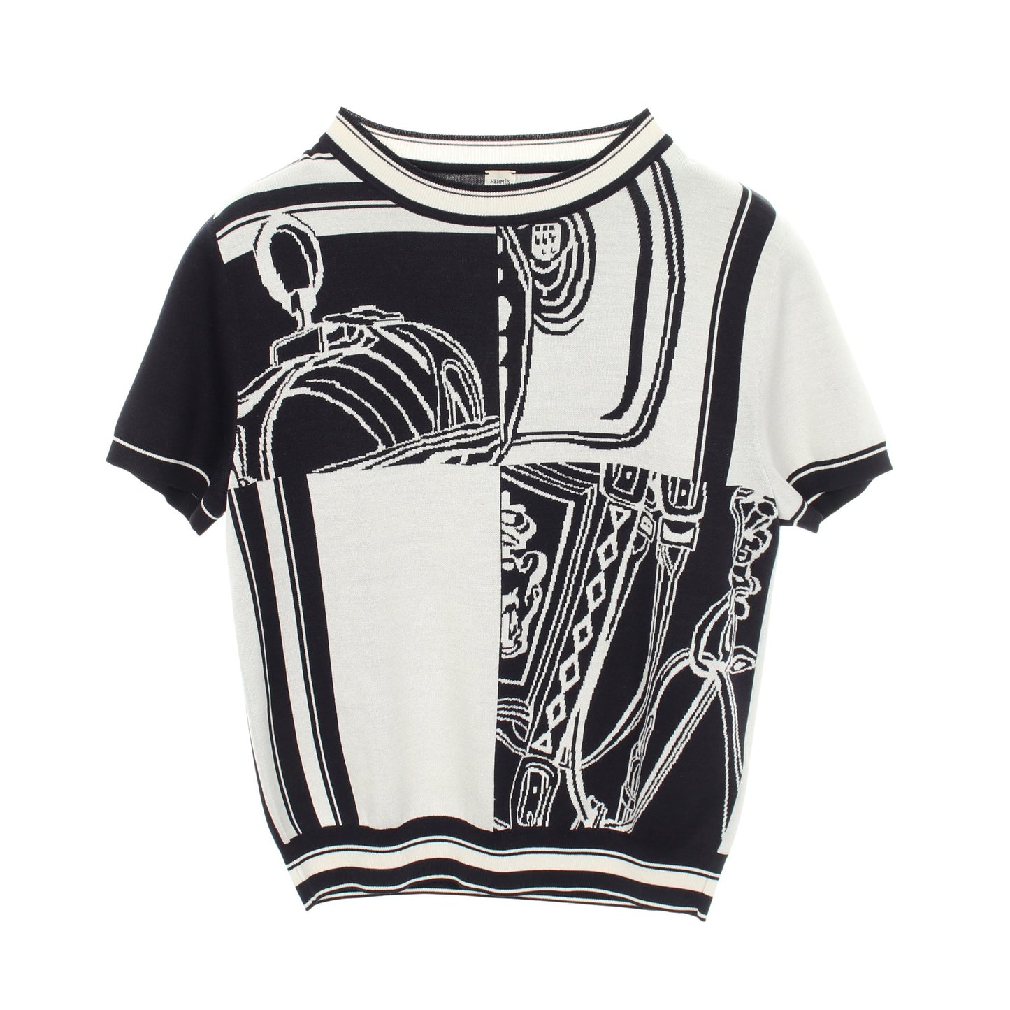 EN DESORDRE FINESSE 半袖 ニット シルク ネイビー ホワイト エルメス トップス HERMES