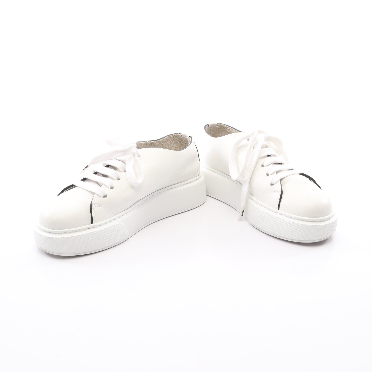 プラットフォーム スニーカー レザー ホワイト プラダ シューズ PRADA