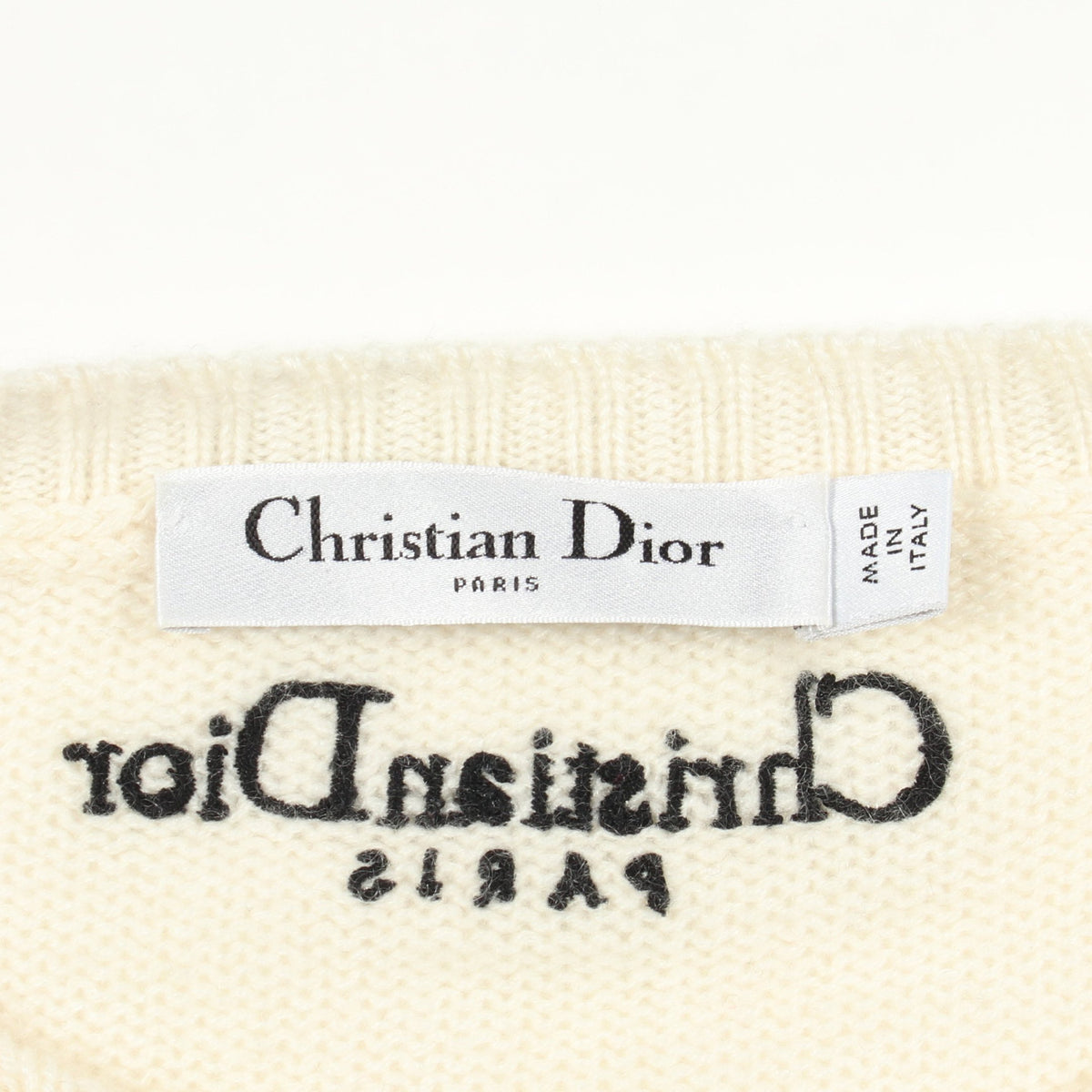 インディアンタイガー ニット カシミヤ アイボリー マルチカラー クリスチャンディオール トップス Christian Dior