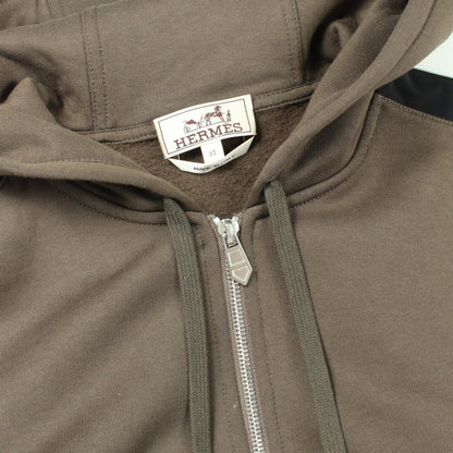 ジップアップパーカー コットン カーキグリーン エルメス トップス HERMES