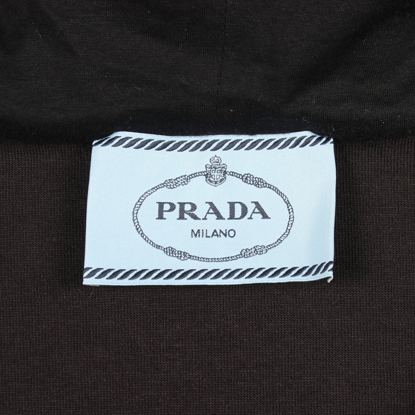 ハーフジップ フード付き 長袖 ワンピース コットン ブラック プラダ ワンピース PRADA