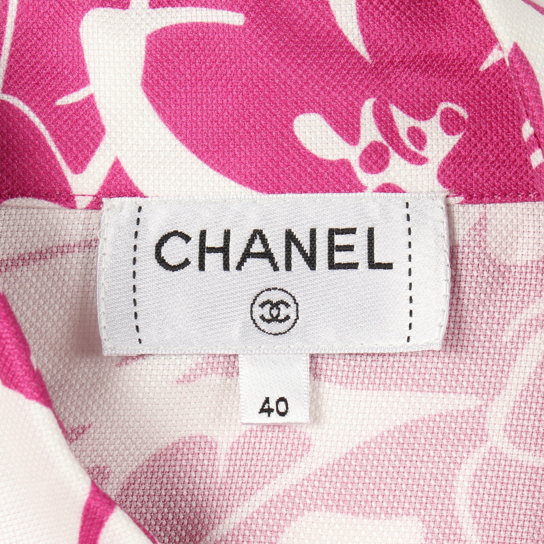 シャネル CHANEL ココマーク 半袖Tシャツ 衣料品 トップス コットン レディース ホワイト系 / ブルー系 / ピンク系 P77169K11149 【中古】 ココマーク 花柄 半袖 シャツ コットン ピンクパープル ホワイト