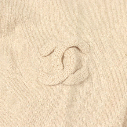 ココマーク ラメ ジップアップパーカー カシミヤ ベージュ シャネル トップス CHANEL