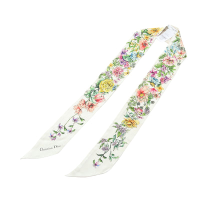 D-Floral ミッツァ リボン スカーフ シルク ベージュ マルチカラー クリスチャンディオール 財布・小物 Christian Dior