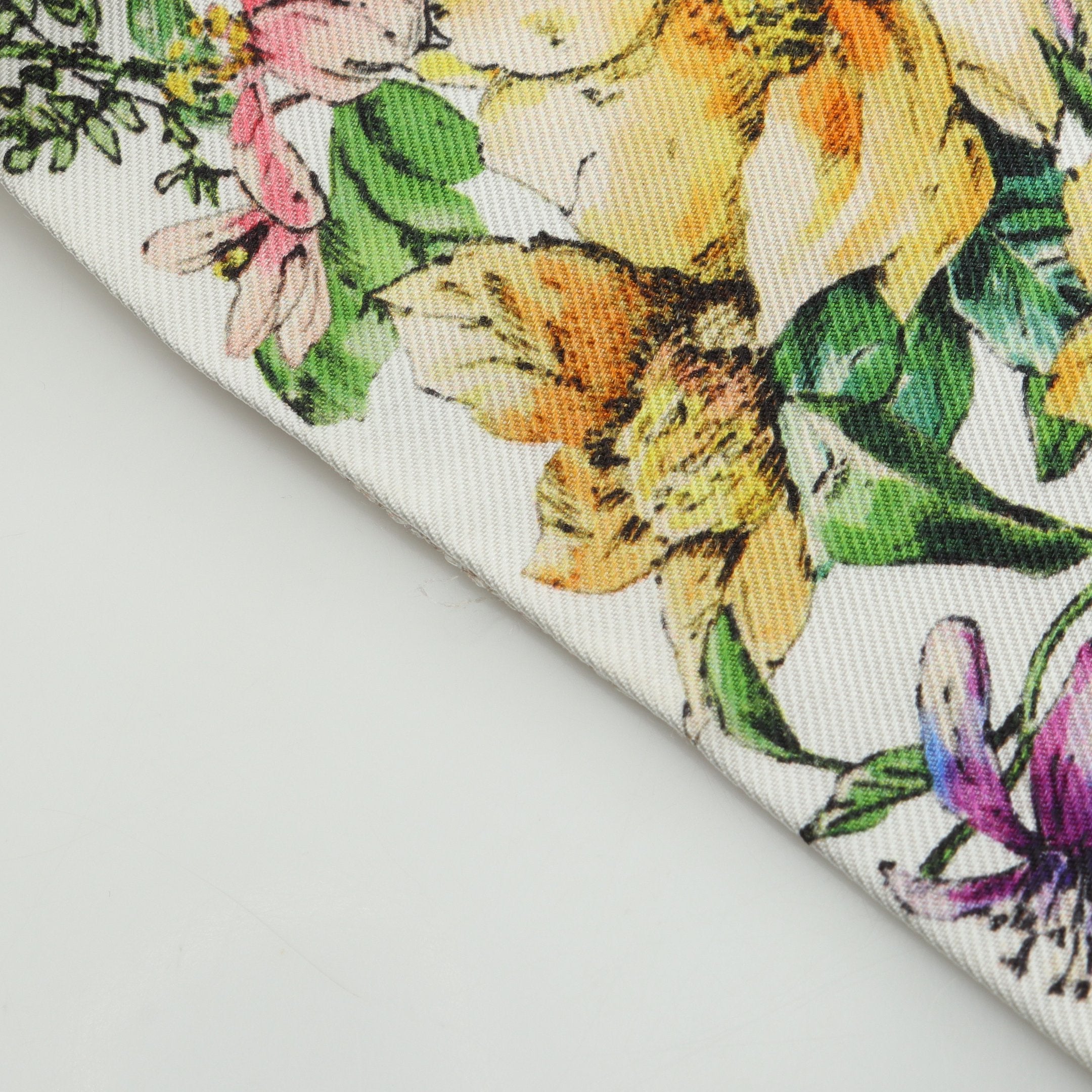 D-Floral ミッツァ リボン スカーフ シルク ベージュ マルチカラー